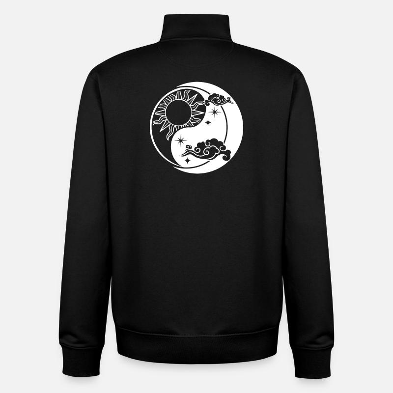 Yin Yang - Sweat zippé unisexe en coton bio Stanley/Stella - noir