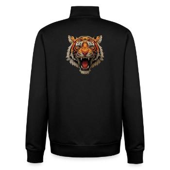 Tiger Head Roaring - Unisex Organic Zip Sweatshirt by Stanley/Stella - black - Back - AI Model Male 185 light (185cm)