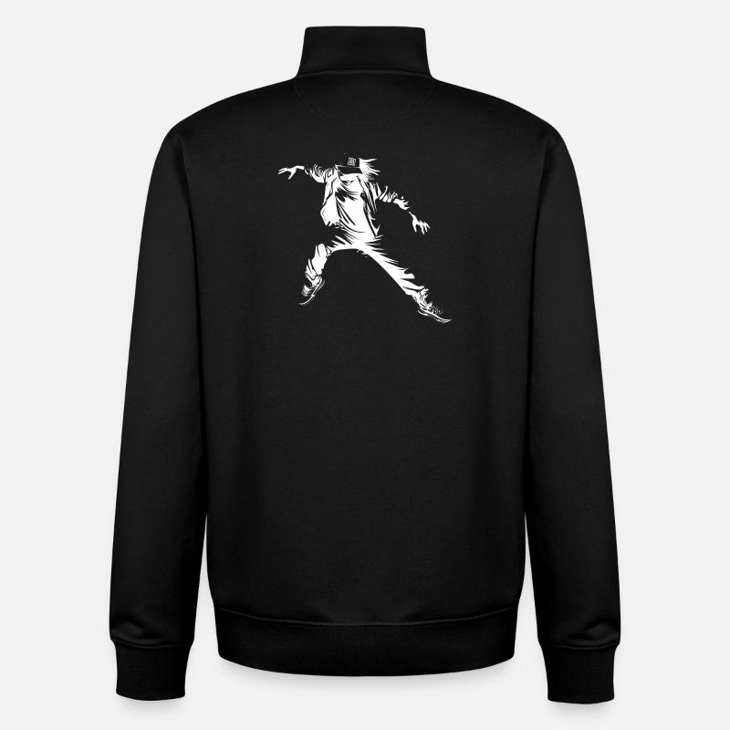 Breakdance Sketch - Unisex Organic Zip Sweatshirt by Stanley/Stella - black