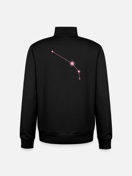 Widderstern Sternbild Tierkreiszeichen Pastellrosa - Unisex Organic Zip Sweatshirt von Stanley/Stella - Schwarz