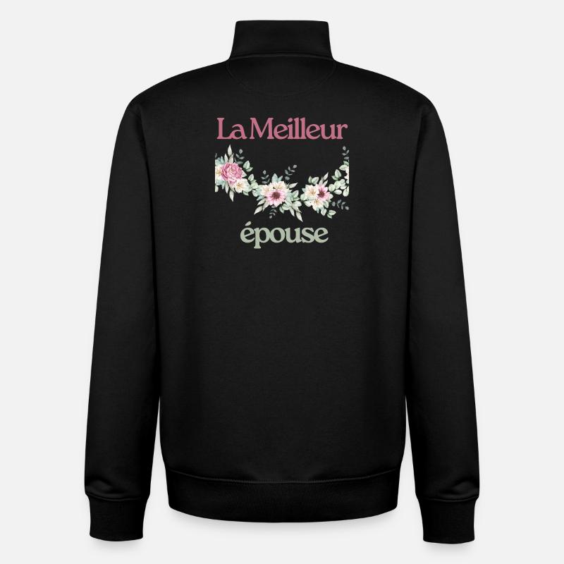 La Meilleur  épouse - Sweat zippé unisexe en coton bio Stanley/Stella - noir