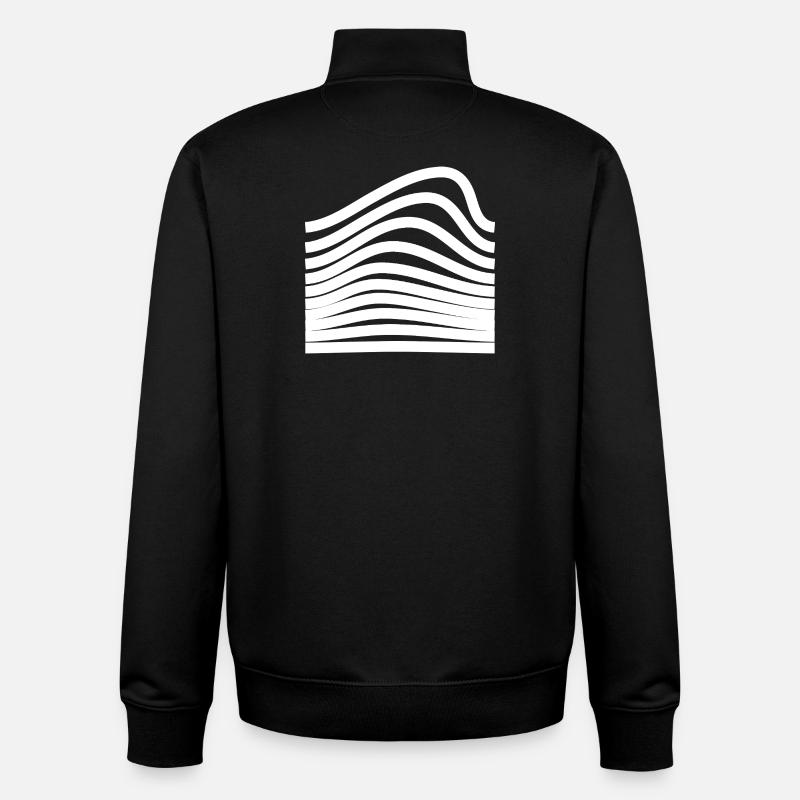 Conception ondulée et audacieuse - Sweat zippé unisexe en coton bio Stanley/Stella - noir
