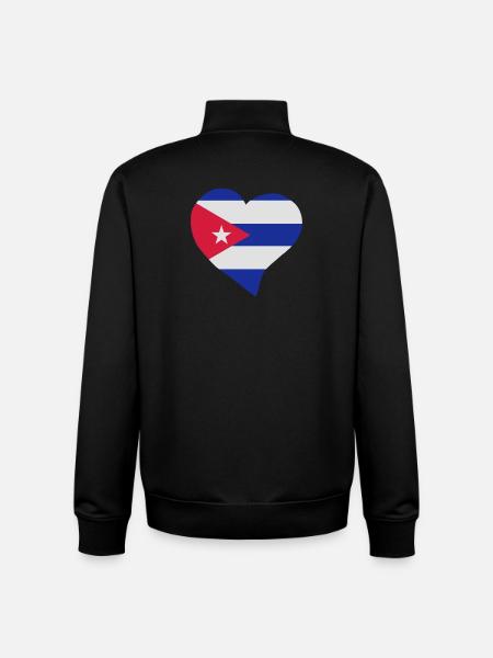 Cuban heart - Unisex Organic Zip Sweatshirt by Stanley/Stella - black