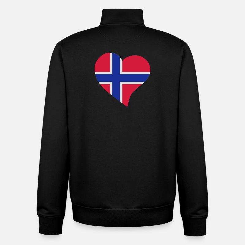 Norwegian Herz - Unisex Organic Zip Sweatshirt von Stanley/Stella - Schwarz