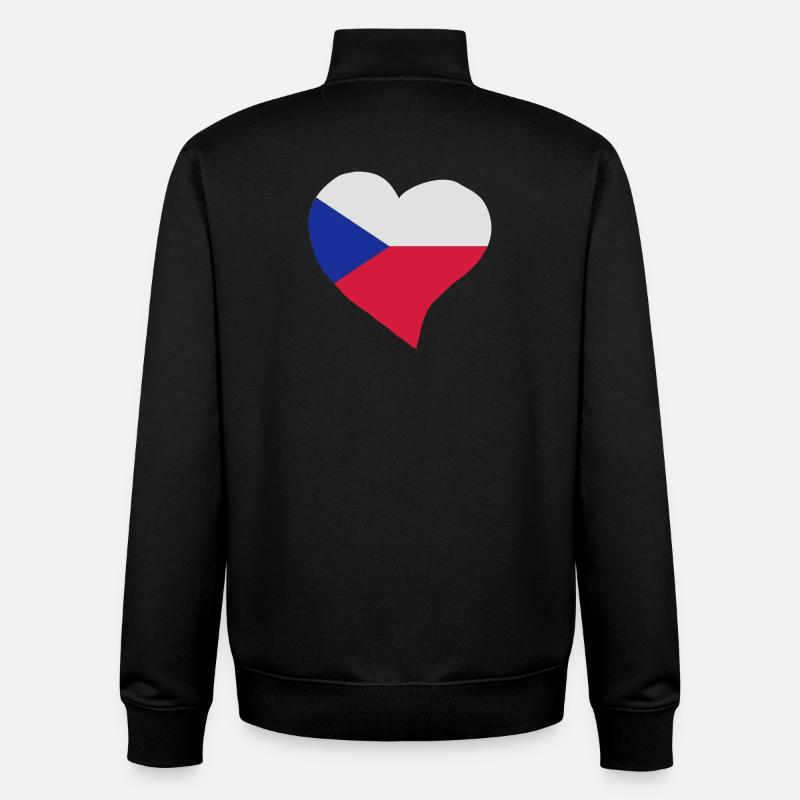 Tschechische Herz - Unisex Organic Zip Sweatshirt von Stanley/Stella - Schwarz