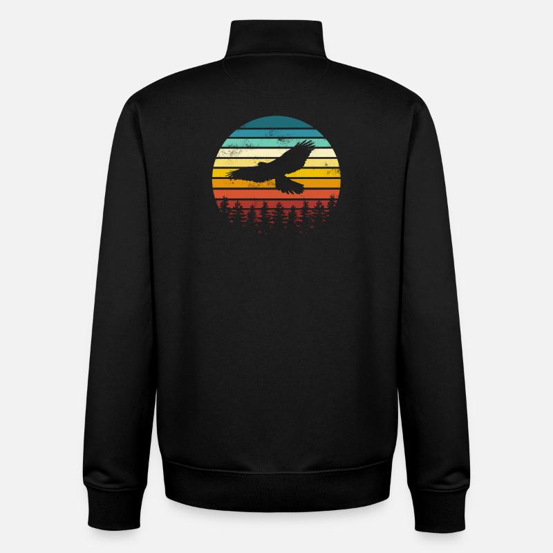 Vogel Adler - Unisex Organic Zip Sweatshirt von Stanley/Stella - Schwarz