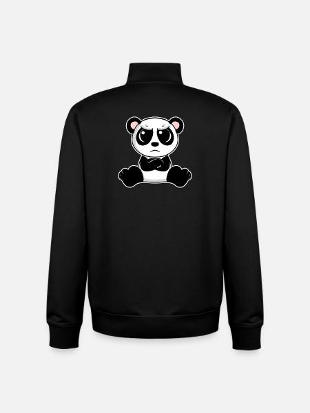 Le panda mignon est agacé - Sweat zippé unisexe en coton bio Stanley/Stella - noir
