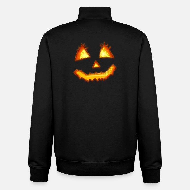 pumpkin - Unisex Organic Zip Sweatshirt by Stanley/Stella - black