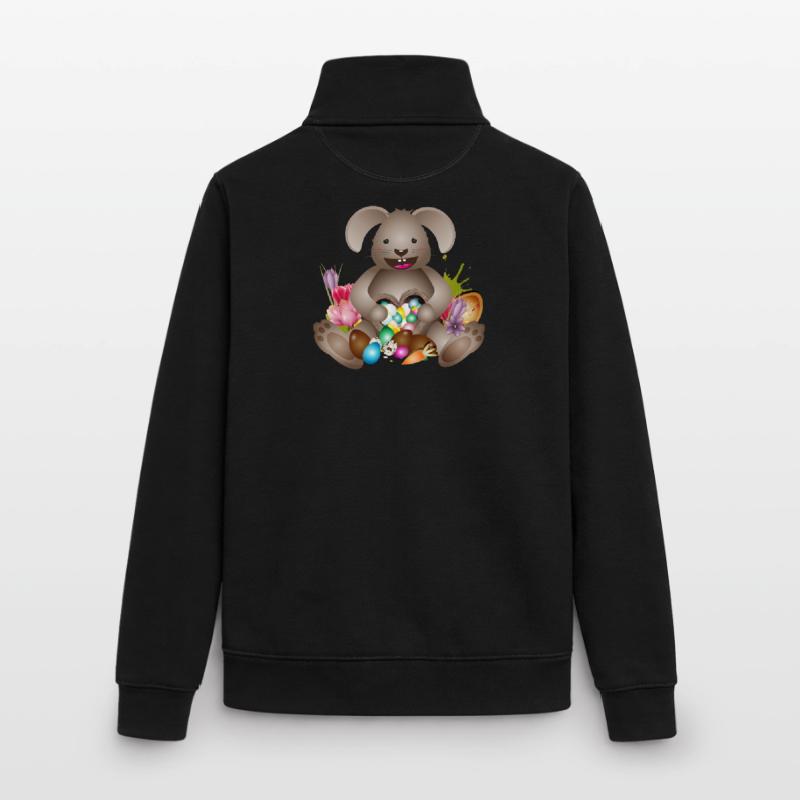 laughing Easter with Easter nest full of Easter eggs Unisex Organic Zip Sweatshirt by Stanley/Stella