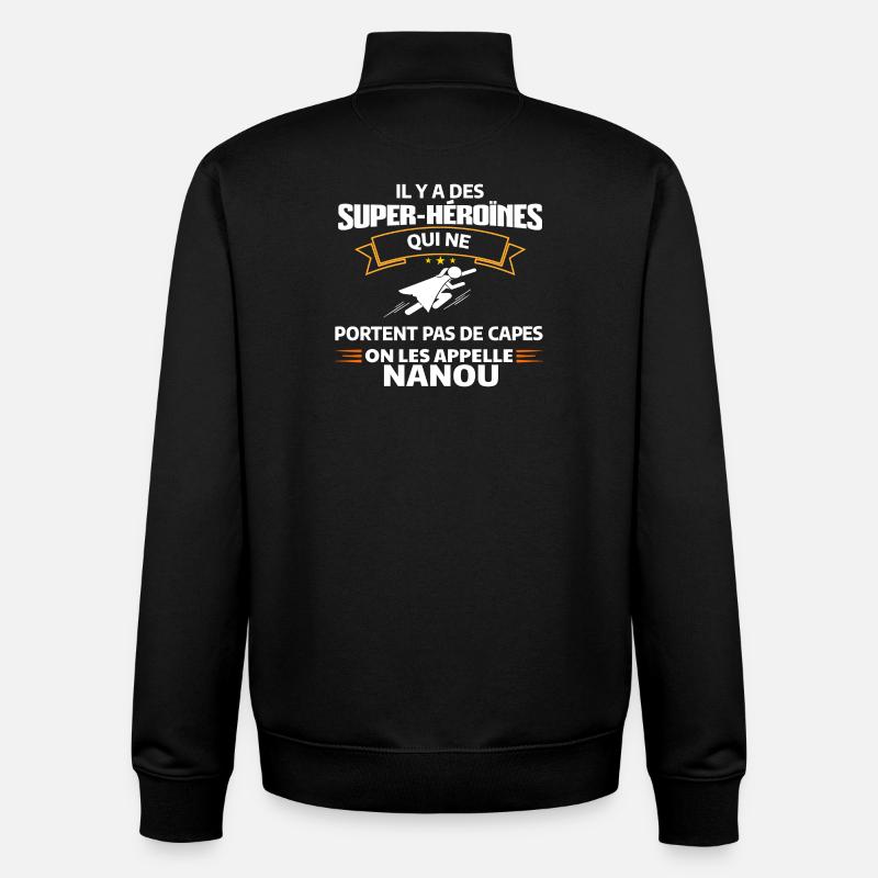 Super-Héroïnes Nanou Superpower Illustration - Sweat zippé unisexe en coton bio Stanley/Stella - noir