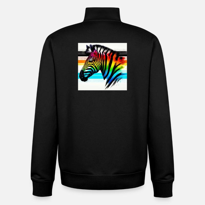 Zebra - Unisex Organic Zip Sweatshirt by Stanley/Stella - black