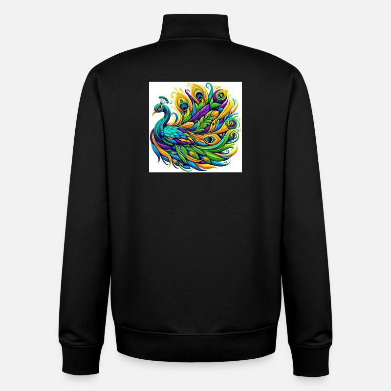 Peacock - Unisex Organic Zip Sweatshirt by Stanley/Stella - black