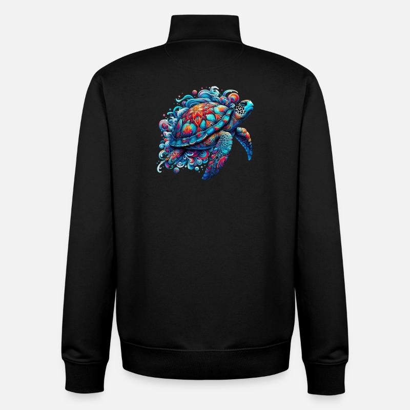 Turtle - Unisex Organic Zip Sweatshirt by Stanley/Stella - black