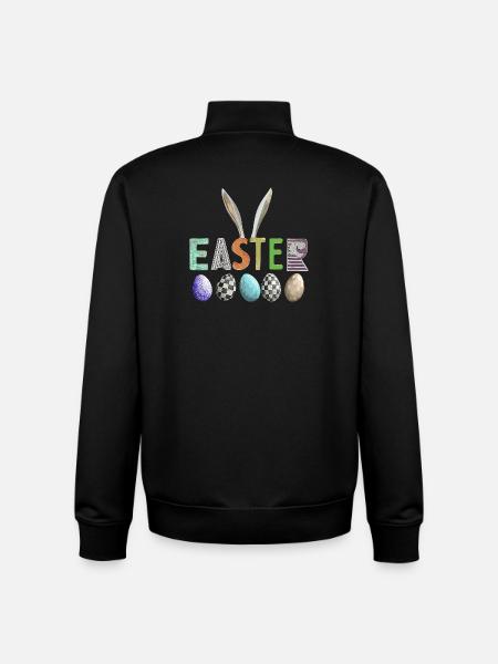 Osterdesign mit bunter Eierfamilie - Unisex Organic Zip Sweatshirt von Stanley/Stella - Schwarz