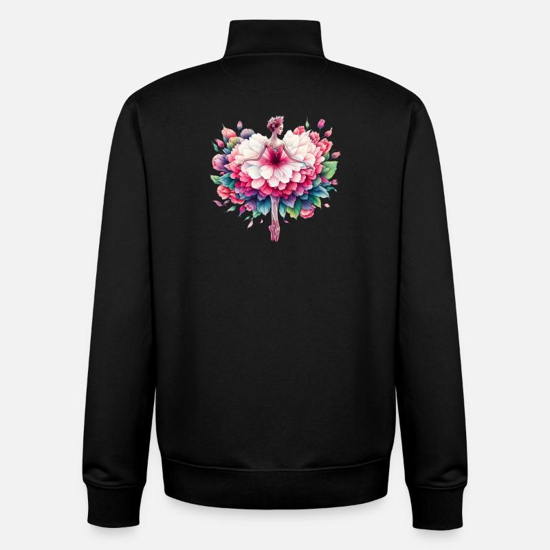 Ballet dancer with tutu - Unisex Organic Zip Sweatshirt by Stanley/Stella - black