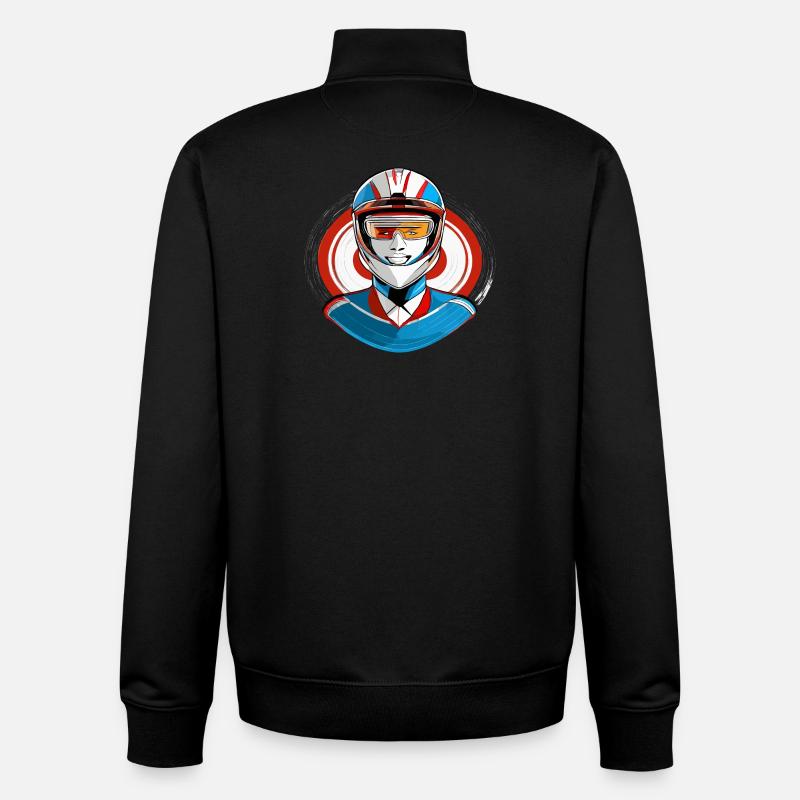 Rennfahrer mit Helm - Unisex Organic Zip Sweatshirt von Stanley/Stella - Schwarz