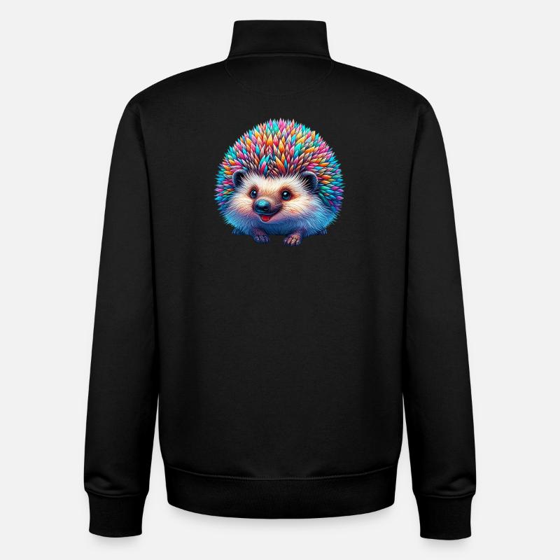 Hedgehog - Unisex Organic Zip Sweatshirt by Stanley/Stella - black