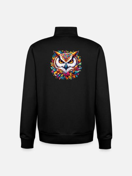 Eule - Unisex Organic Zip Sweatshirt von Stanley/Stella - Schwarz