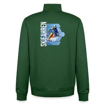 Skifahren - Unisex Organic Zip Sweatshirt von Stanley/Stella - Flaschengrün - Hinten - AI Model Male 185 dark (185cm)