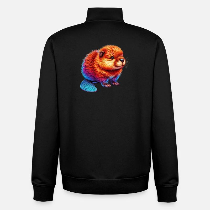 Castor - Sweat zippé unisexe en coton bio Stanley/Stella - noir