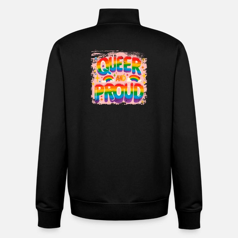 Queer und stolz - Unisex Organic Zip Sweatshirt von Stanley/Stella - Schwarz