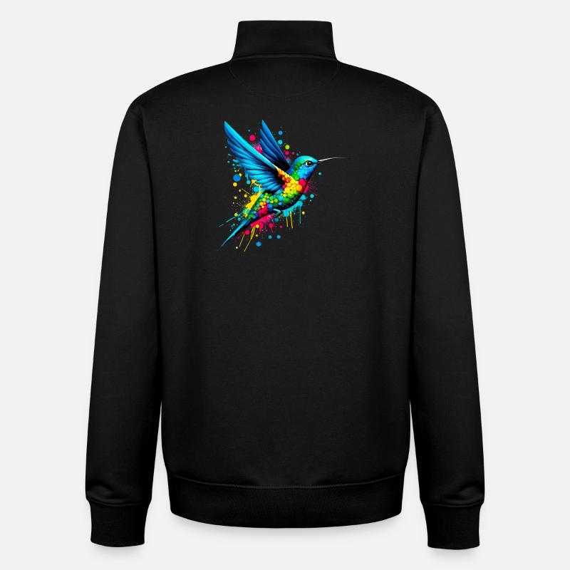Colibri - Sweat zippé unisexe en coton bio Stanley/Stella - noir