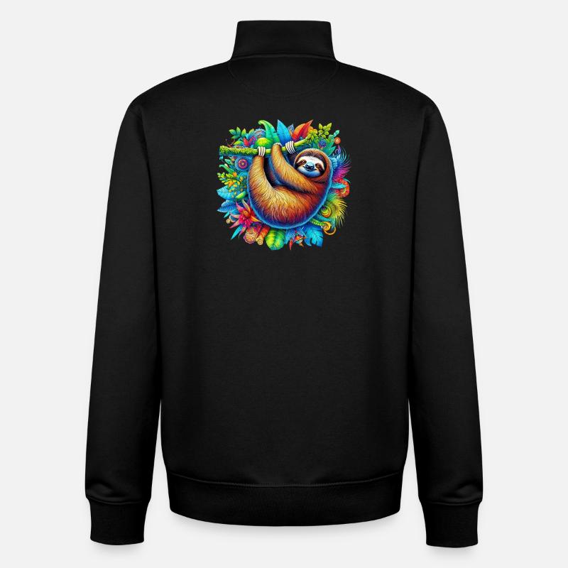 Sloth - Unisex Organic Zip Sweatshirt by Stanley/Stella - black