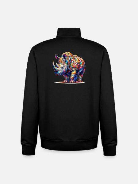 Rhinoceros - Unisex Organic Zip Sweatshirt by Stanley/Stella - black