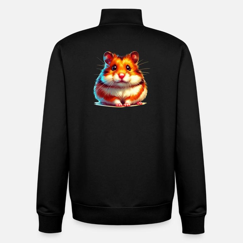 Hamster - Sweat zippé unisexe en coton bio Stanley/Stella - noir