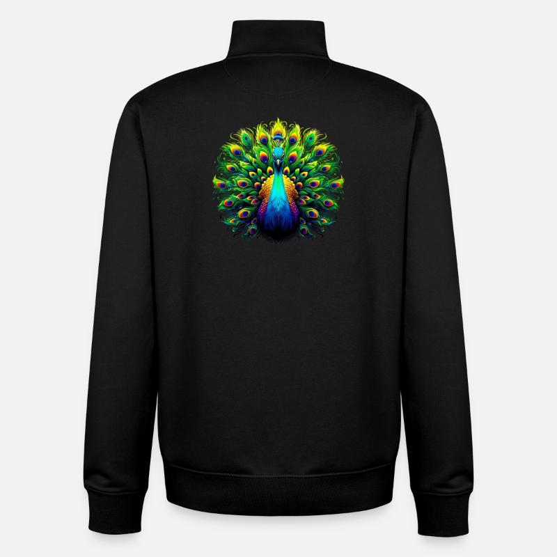 Pfau - Unisex Organic Zip Sweatshirt von Stanley/Stella - Schwarz