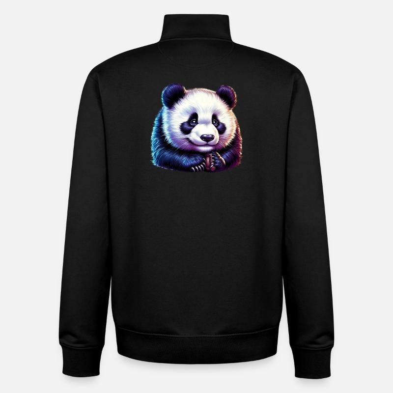 Panda - Unisex Organic Zip Sweatshirt by Stanley/Stella - black