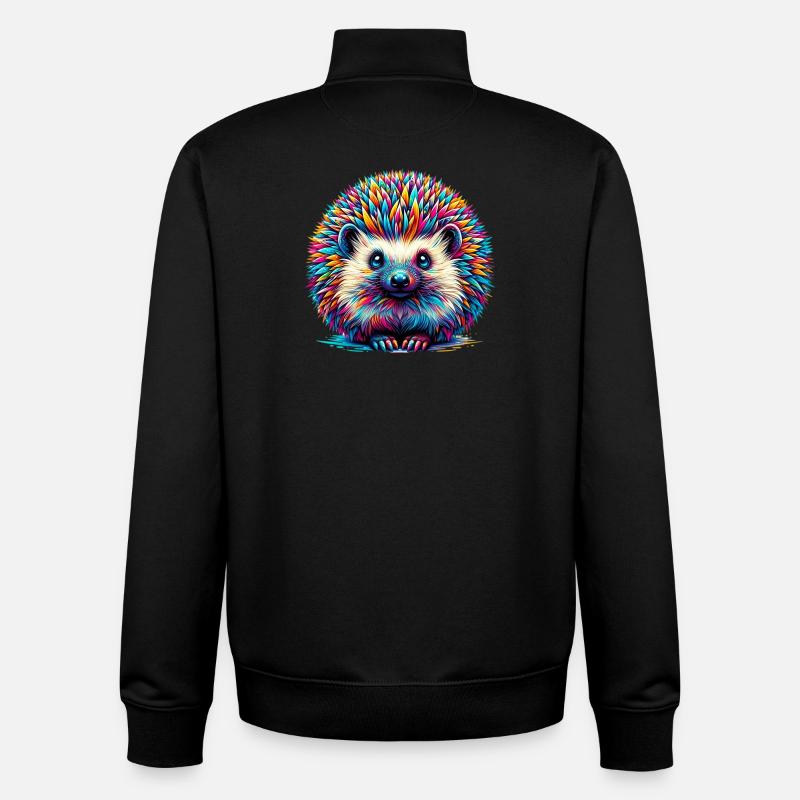 Hedgehog - Unisex Organic Zip Sweatshirt by Stanley/Stella - black