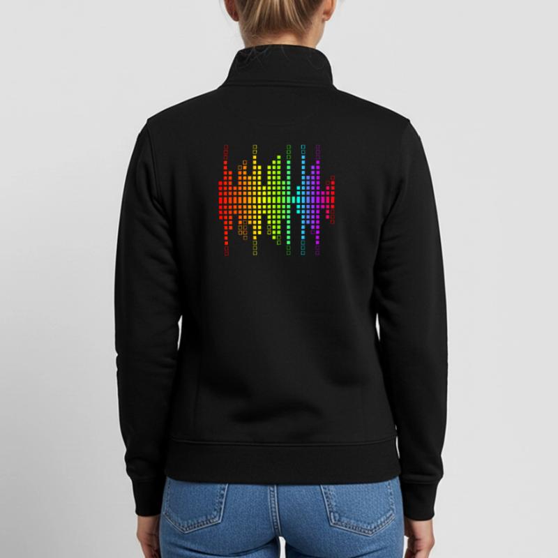 Vibrant Equalizer Sound Wave Pattern Unisex Organic Zip Sweatshirt by Stanley/Stella