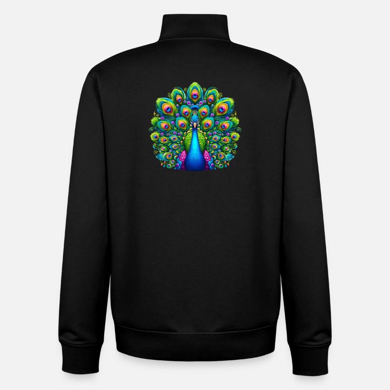 Peacock - Unisex Organic Zip Sweatshirt by Stanley/Stella - black
