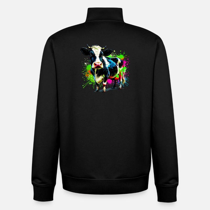 Kuh - Unisex Organic Zip Sweatshirt von Stanley/Stella - Schwarz