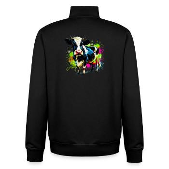 Kuh - Unisex Organic Zip Sweatshirt von Stanley/Stella - Schwarz - Hinten - AI Model Male 185 light (185cm)