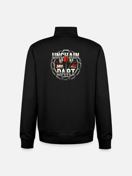 Darts Shirt unchain my dart - Unisex Organic Zip Sweatshirt by Stanley/Stella - black