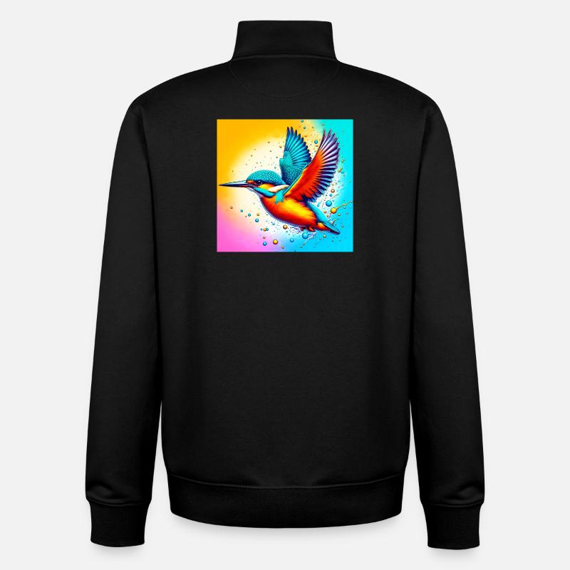martin-pêcheur - Sweat zippé unisexe en coton bio Stanley/Stella - noir