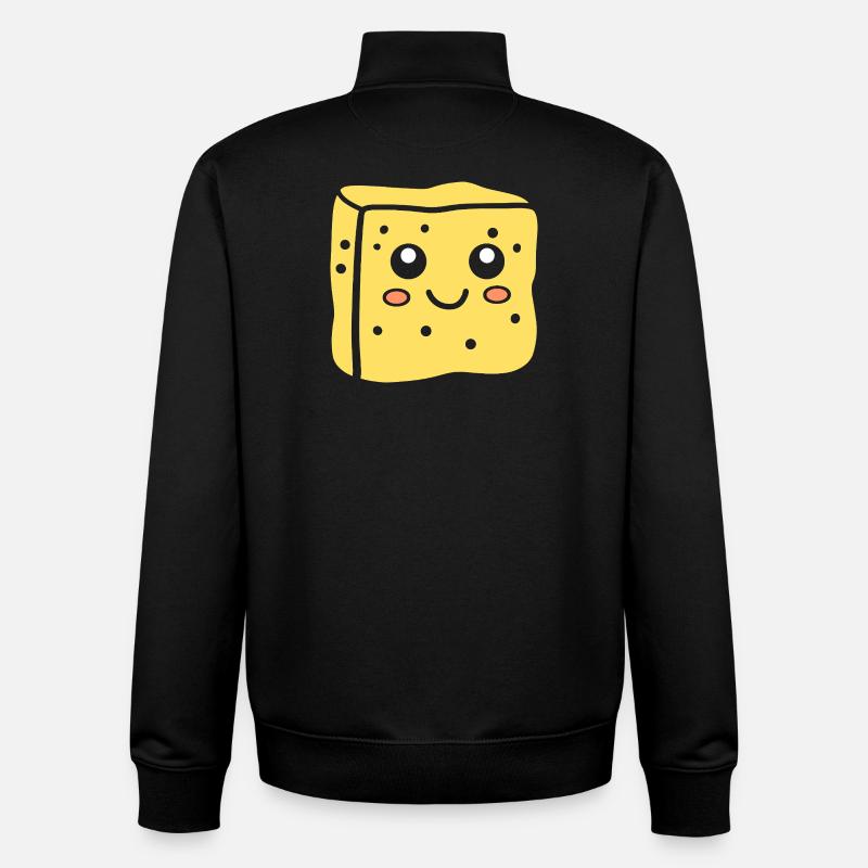 Spongeface Adorable Illustration éponge - Sweat zippé unisexe en coton bio Stanley/Stella - noir