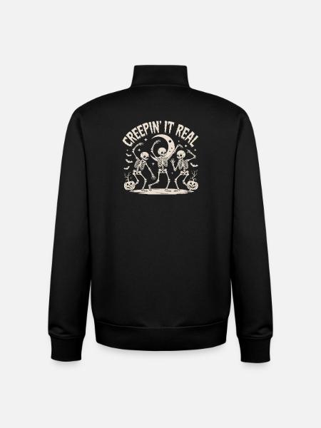 Creepin’ It Real Skeleton Dance - Unisex Organic Zip Sweatshirt by Stanley/Stella - black