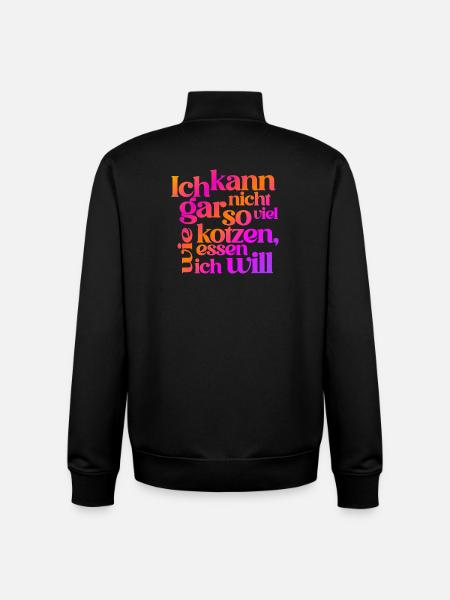 FUNNY VOMITING QUOTE REVERSED :) - Unisex Organic Zip Sweatshirt by Stanley/Stella - black