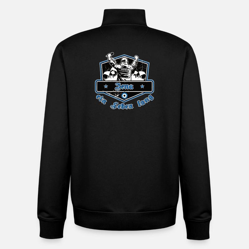 Jena ein Leben lang – Fußball - Unisex Organic Zip Sweatshirt von Stanley/Stella - Schwarz