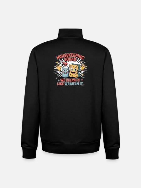 Funny Cleaning Design - Unisex Organic Zip Sweatshirt by Stanley/Stella - black