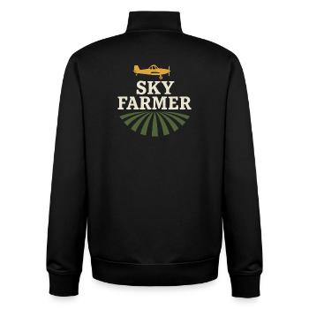 Rural Aviation Agriculture Pilot Gift - Unisex Organic Zip Sweatshirt by Stanley/Stella - black - Back - AI Model Male 185 light (185cm)