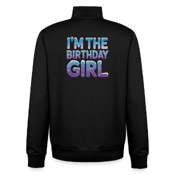 Dans les flocons de neige d’hiver de la fille d’anniversaire - Sweat zippé unisexe en coton bio Stanley/Stella - noir - Dos - AI Model Male 185 light (185cm)