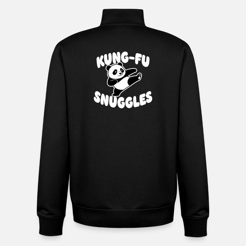 KungFu Panda Câlin - Sweat zippé unisexe en coton bio Stanley/Stella - noir