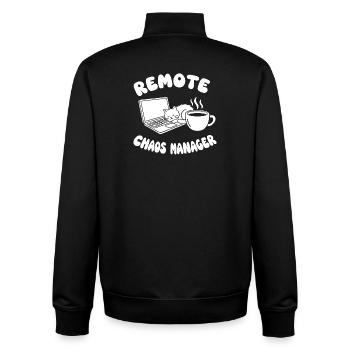 Remote Chaos Handwerker - Unisex Organic Zip Sweatshirt von Stanley/Stella - Schwarz - Hinten - AI Model Male 185 light (185cm)