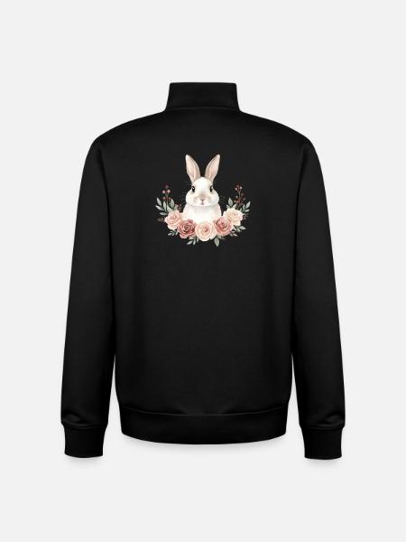 Rabbit - Unisex Organic Zip Sweatshirt by Stanley/Stella - black