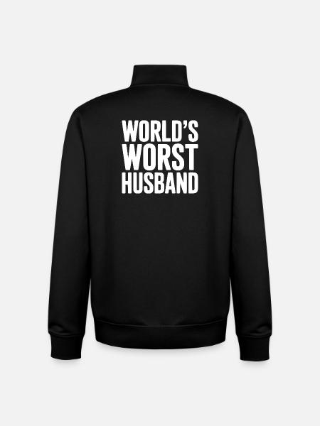 World’s Worst Husband - Unisex Organic Zip Sweatshirt by Stanley/Stella - black