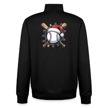 Santa Baseball Weihnachtsbeleuchtung - Unisex Organic Zip Sweatshirt von Stanley/Stella - Schwarz - Hinten - AI Model Male 185 light (185cm)